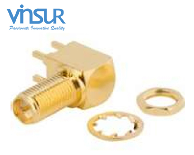 11522240 -- RF CONNECTOR - 50OHMS, SMA FEMALE, RIGHT ANGLE, BULKHEAD REAR MOUNT, PCB-THROUGH HOLE, ROUND POST